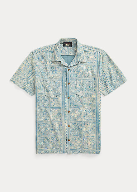 Chambray Camp Shirt in Bleached Indigo