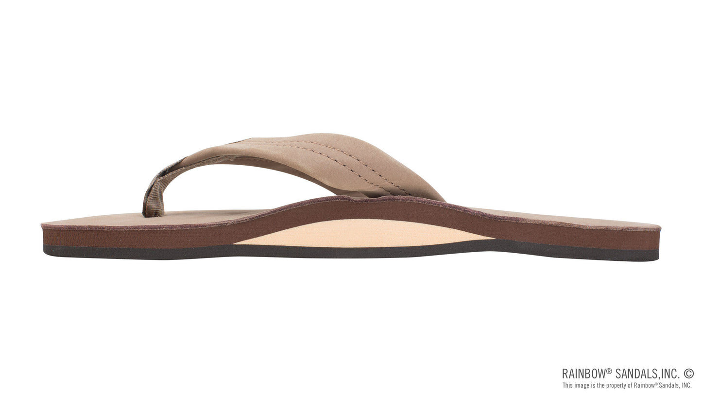 DARK BROWN Single Layer Premier Leather with Arch Support 1" Strap MEN