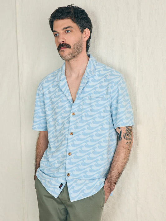 Short-Sleeve Cabana Towel Terry Shirt-Endless Peaks