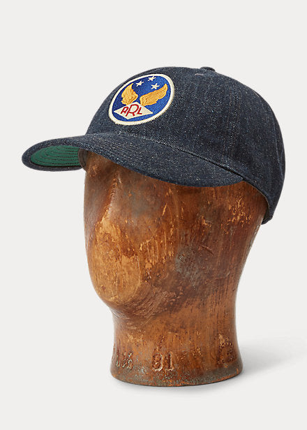 Winged-Logo Denim Ball Cap