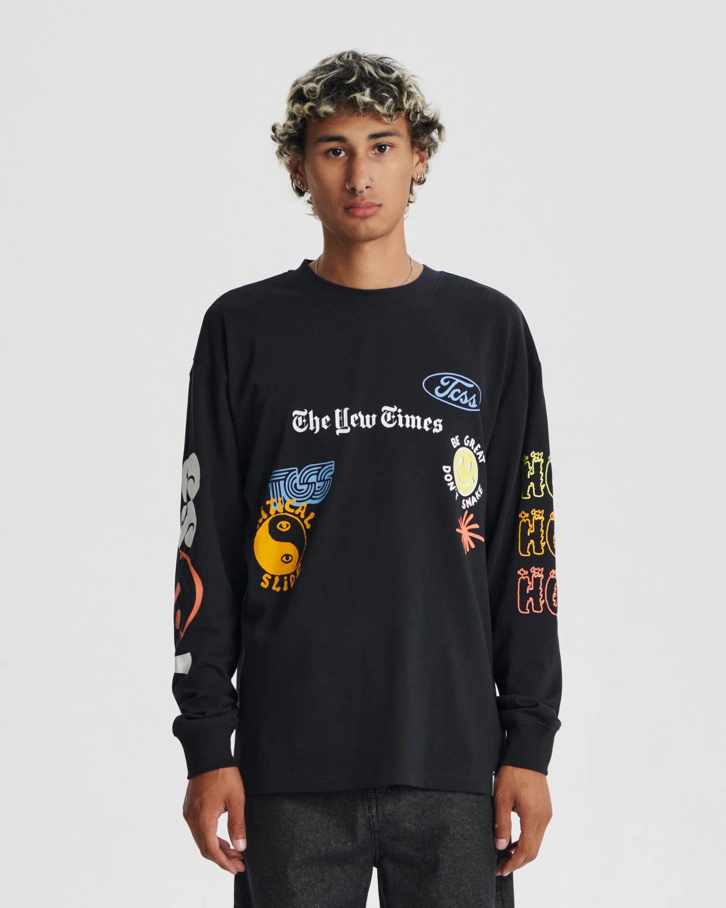 Mixed Up Longsleeve Tee - Vintage Black