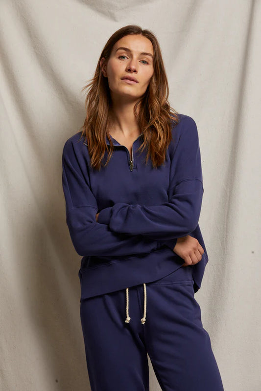 maren french terry half zip sweatshirt dusk