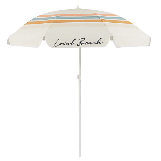 Retro Stripe Beach Umbrella