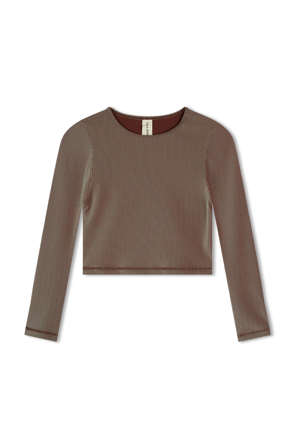 STRIPE RIB TOP - CHOCOLATE