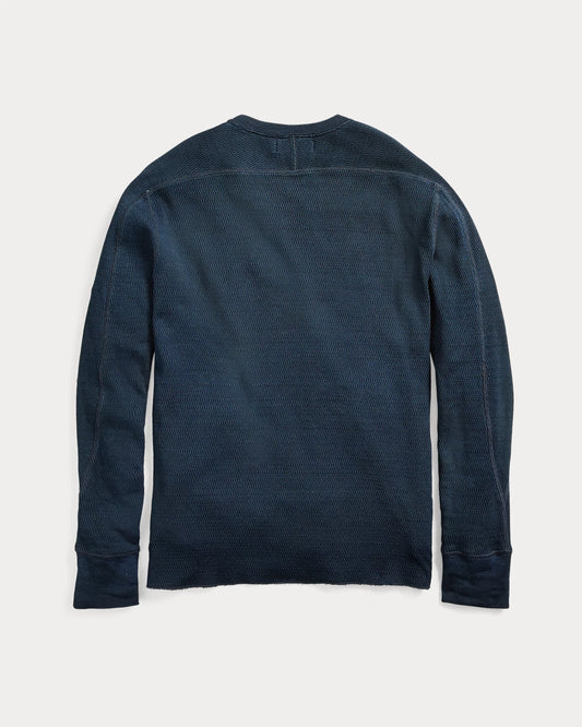 Indigo Jacquard-Knit Crewneck