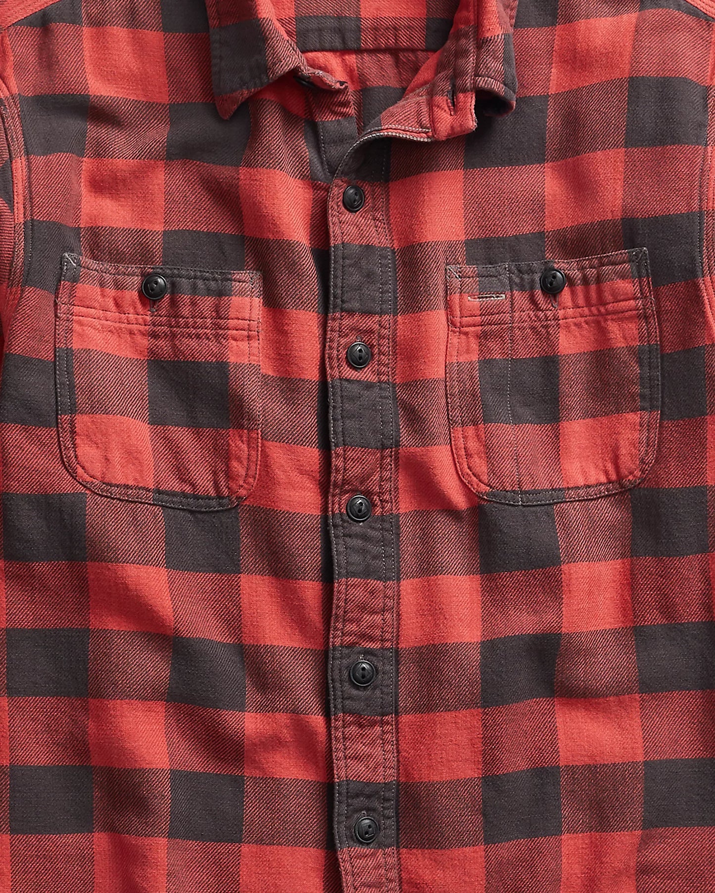 Plaid Twill Workshirt-RED/BLACK