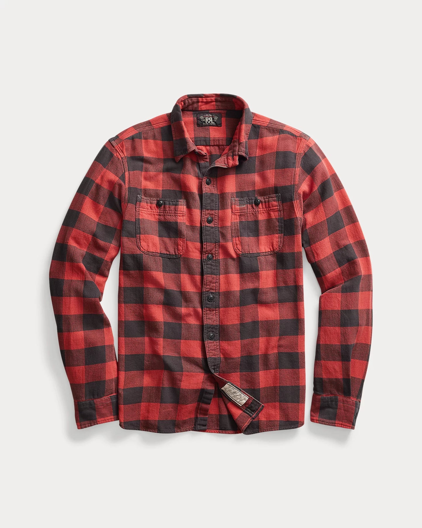 Plaid Twill Workshirt-RED/BLACK