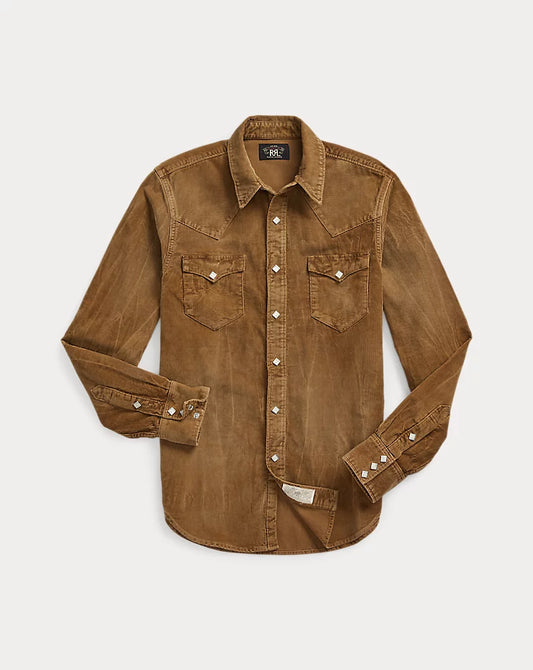 Slim Fit Corduroy Western Shirt